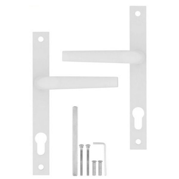 Door Handle Aluminium White Blister Pack BBL