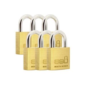 Padlock 30mm Brass k/Alike 6 Pack BBL