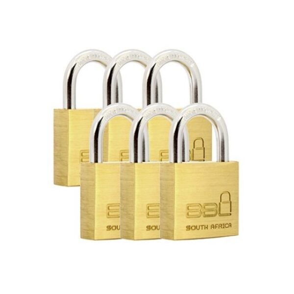Padlock 30mm Brass k/Alike 6 Pack BBL