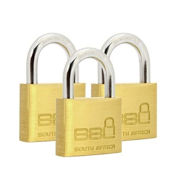 Padlock 40mm Brass K/Alike Tri Pack BBl