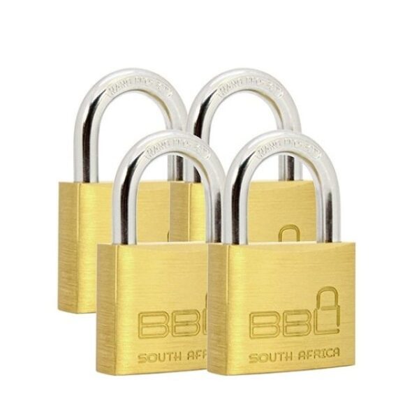 Padlock 40mm Brass K/Alike Quad Pack BBL