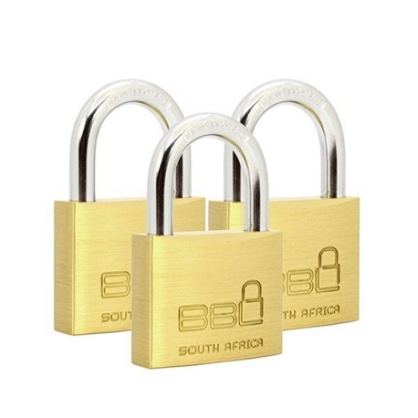 Padlock 50mm Brass K/Alike Tri Pack BBL