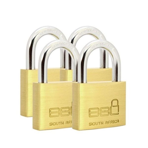 Padlock 50mm Brass K/Alike Quad Pack BBL