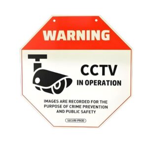 Luminous Small Securi Prod CCTV Sign 220 x 220mm