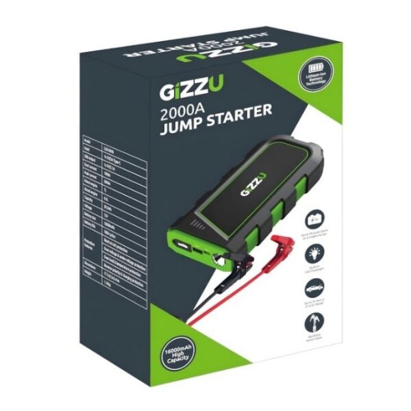 Jump Starter 2000A 1600MAH BK Gizzu