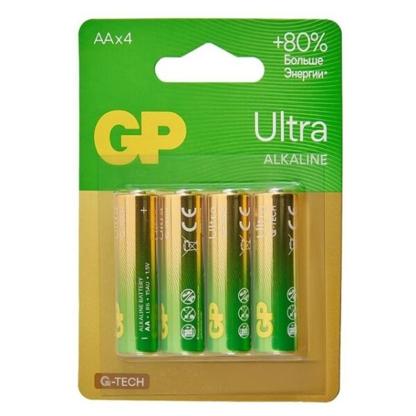 Battery GP Ultra Alkaline AA 4 Pack LR6 BBL