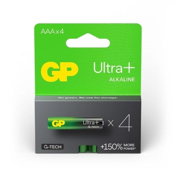 Battery GP Ultra Plus Alkaline AAA 4 Pack BBL