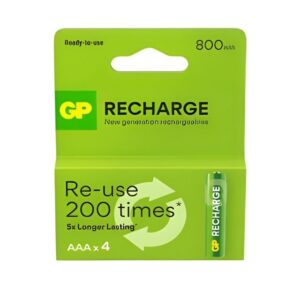 Battery GP Recharge 800mAh AAA4 Pack BBL