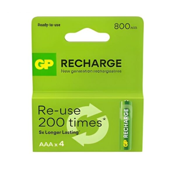 Battery GP Recharge 800mAh AAA4 Pack BBL