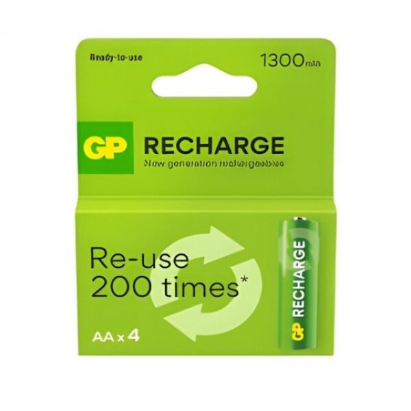 Battery GP Recharge 1300mAh AA 4 Pack BBL